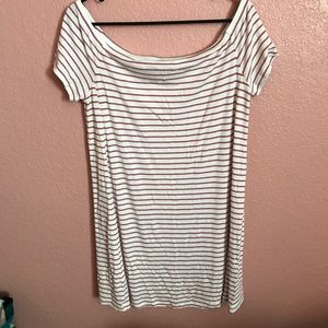 old navy off the shoulder striped dress
